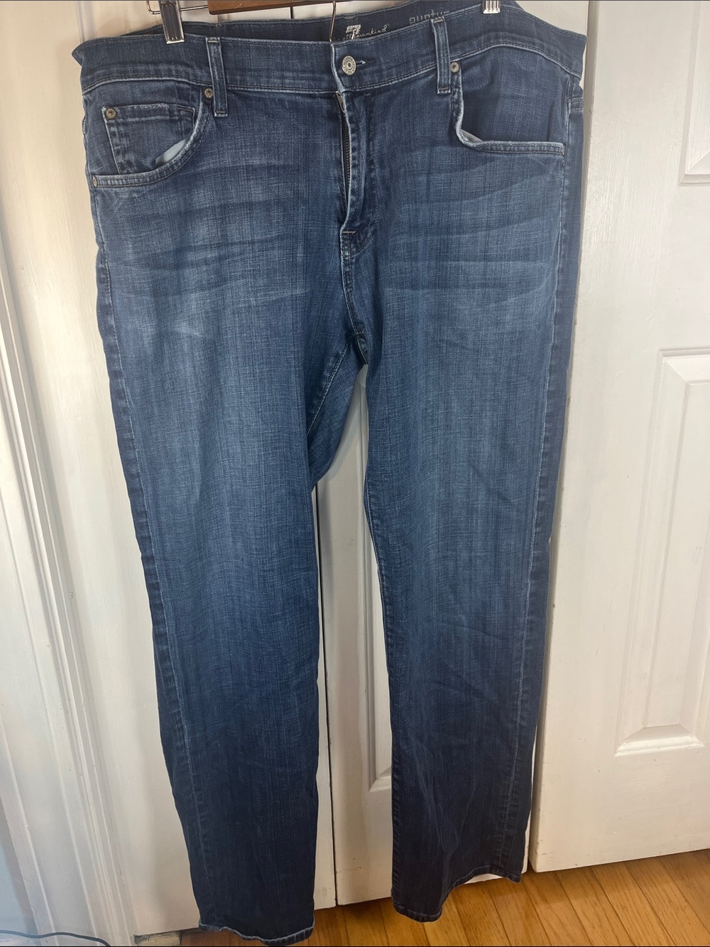 SZ 40 Austyn 7 for all mankind Men's Blue Denim Jeans - Classic Straight Fit